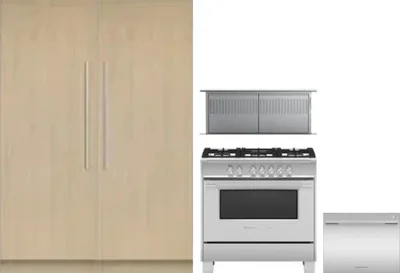 5 Piece Package Includes Refrigerator, Freezer, Range, Hood And Dishwasher